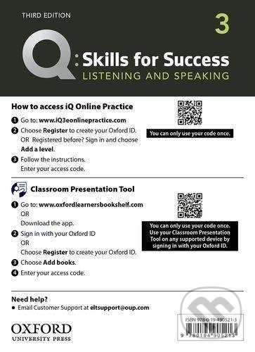 Levně Q: Skills for Success: Listening and Speaking 3 - Teacher´s Access Card, 3rd - kniha z kategorie Jazykové učebnice a slovníky