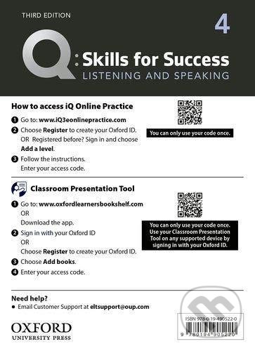Levně Q: Skills for Success: Listening and Speaking 4 - Teacher´s Access Card, 3rd - kniha z kategorie Jazykové učebnice a slovníky