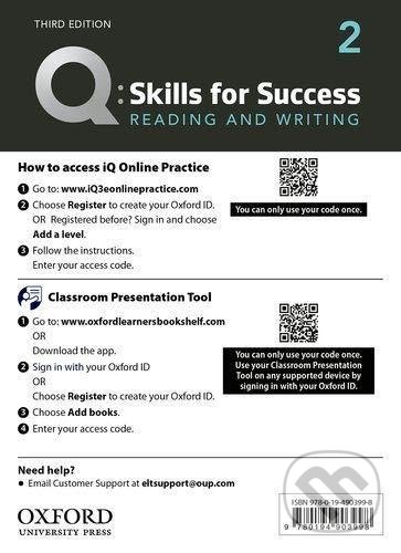 Levně Q: Skills for Success: Reading and Writing 2 - Teacher´s Access Card, 3rd - kniha z kategorie Jazykové učebnice a slovníky