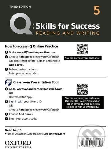Levně Q: Skills for Success: Reading and Writing 5 - Teacher´s Access Card, 3rd - kniha z kategorie Jazykové učebnice a slovníky