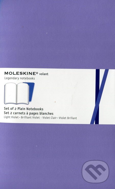 Moleskine - sada 2 stredných čistých zápisníkov Volant (mäkká väzba) - fialový, Moleskine, 2013