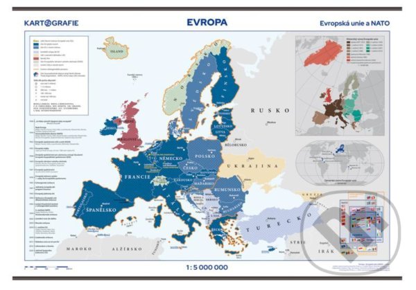 Levně Evropa - Evropská unie a NATO 1:5 000 000 nástěnná mapa