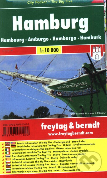 Levně Hamburg 1:10 000 (Mapa mesta-vrecková)