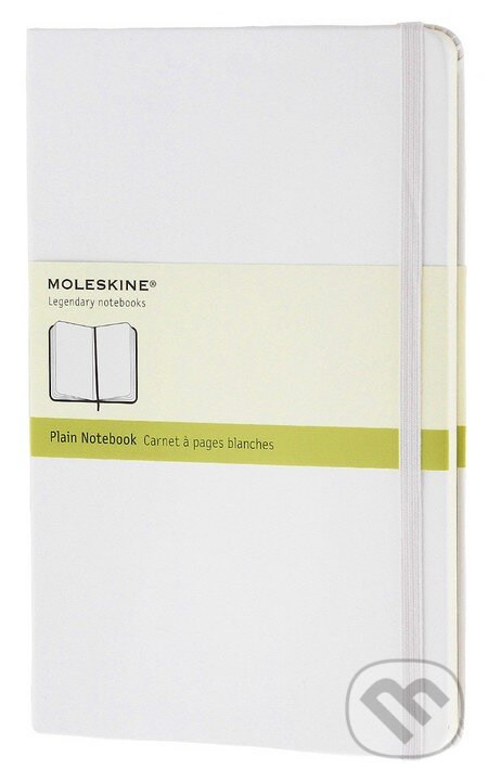 Moleskine – stredný čistý zápisník (pevná väzba) – biely (V)
