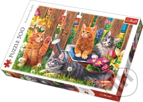 Levně Koťata v zahradě - puzzle z kategorie Zvieratá
