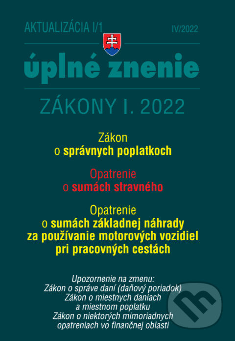 Aktualizácia I/1 / 2022 - daňové a účtovné zákony, Poradca s.r.o., 2022