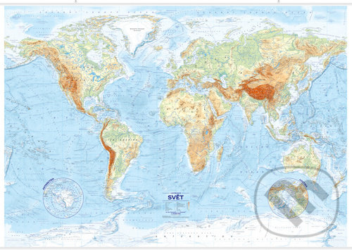 Levně Svět Nástěnná mapa reliéfy a povrch (1:21 000 000)