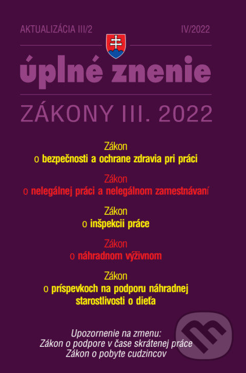 Levně Aktualizácia III/2/2022 - BOZP, Inšpekcia práce, Nelegálne zamestnávanie - kniha z kategorie Pracovné právo