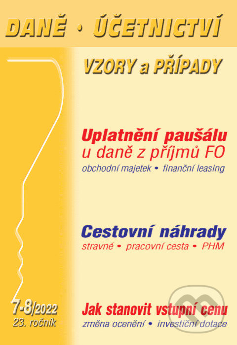 Levně DÚVaP č. 7-8 / 2022 - Vstupní cena, Cestovní náhrady