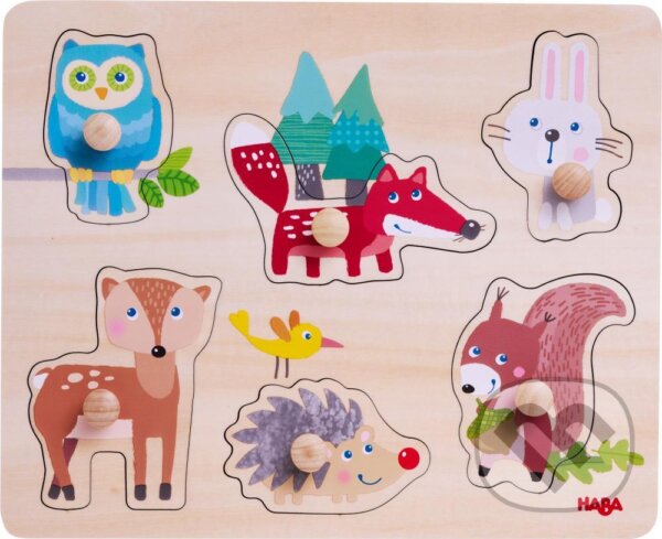Levně Lesné zvieratá (Drevené vkladacie puzzle) - puzzle z kategorie Maxi dieliky