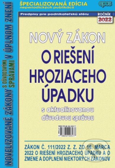 Levně Nový zákon o riešení hroziaceho úpadku (s aktualizovanou dôvodovou správou) - kniha z kategorie Ekonómia