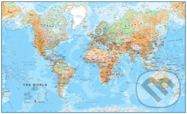 Svet - fyzická mapa  1:30 mil., TATRAPLAN, 2022