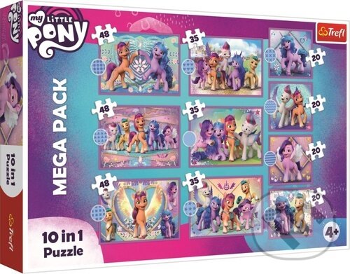 Levně Puzzle My Little Pony: Zářiví poníci (Mega pack 10v1) - puzzle z kategorie 15 – 60 dielikov