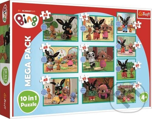 Levně Bing a přátelé MEGA PACK 10v1 - puzzle z kategorie 15 – 60 dielikov