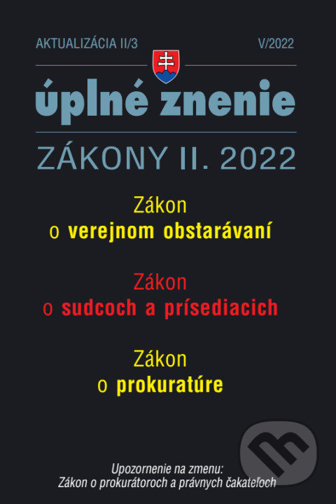 Levně Aktualizácia II/3 / 2022 – Sudcovia a prokurátori (Verejné obstarávanie) - kniha z kategorie Trestné právo