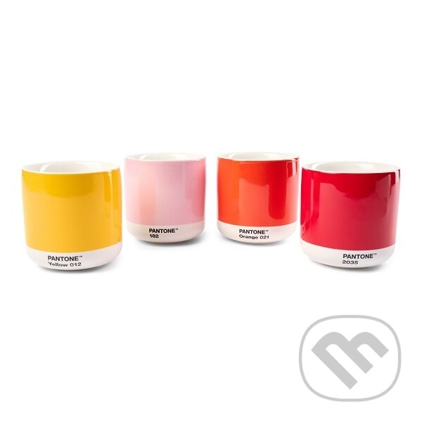 Levně PANTONE Latte termo hrnček set 4ks - Yellow, Red, Orange, Light Pink