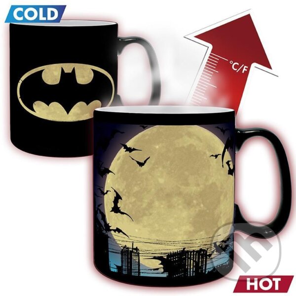 Levně Batman meniaci sa keramický Hrnček 320 ml - Bat symbol