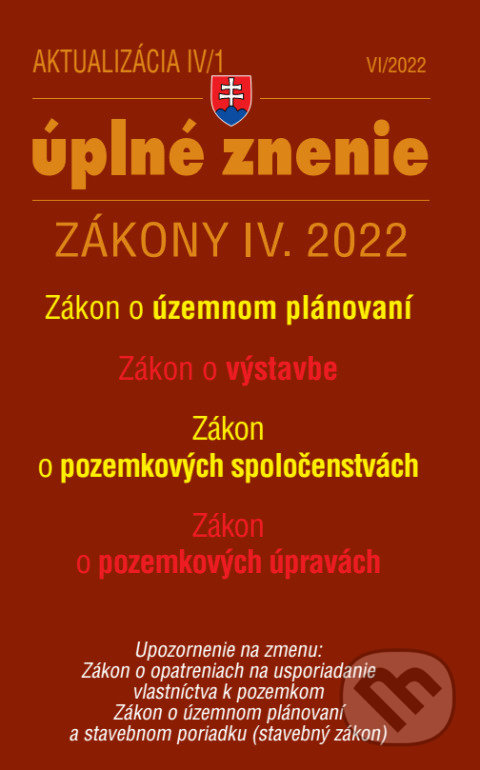 Aktualizácia IV/1/2022 - bývanie, stavebný zákon, Poradca s.r.o., 2022