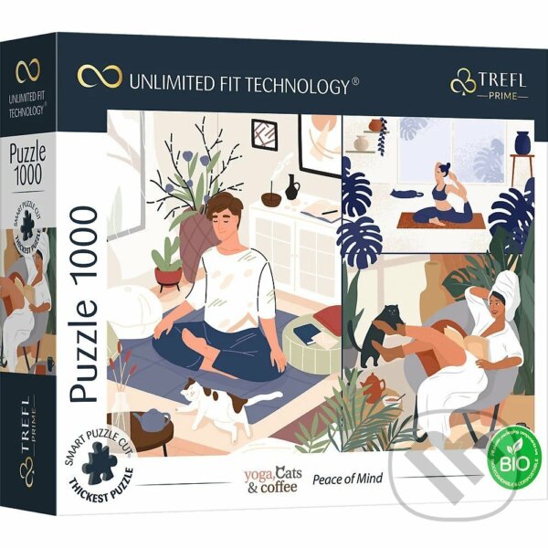 TREFL UFT Yoga Cats & Coffee: Klid v duši 1000 dílků