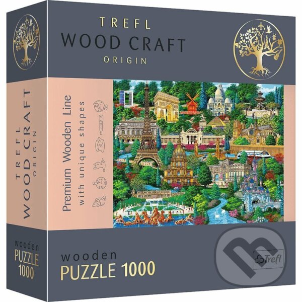Levně Francúzsko - slávne miesta (Drevené puzzle) - puzzle z kategorie Ostatné