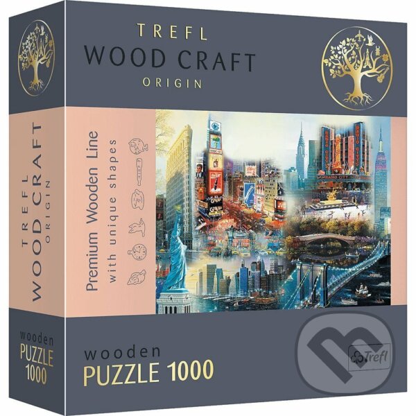 Levně New York - koláž (Drevené puzzle) - puzzle z kategorie Auto-moto