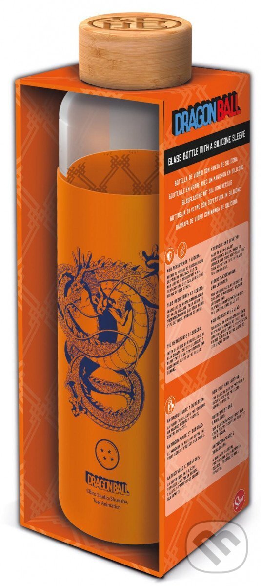 Levně Fľaša sklenená s návlekom Dragon Ball 585 ml