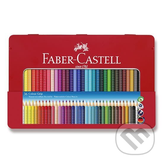 Levně Pastelky akvarelové Colour Grip set 36 ks farebné (plechová krabička)
