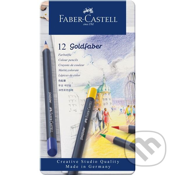 Levně Pastelky Goldfaber permanent set-plech 12 farebné