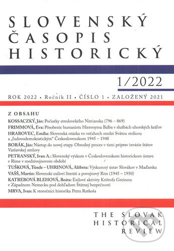 Levně Slovenský časopis historický 1/2022 - kniha z kategorie História