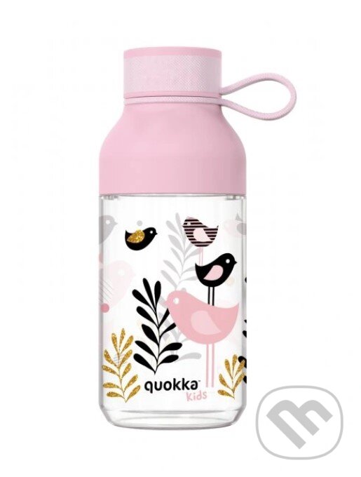 Levně Quokka Plastová láhev Ice Kids s poutkem: Birds 430ml