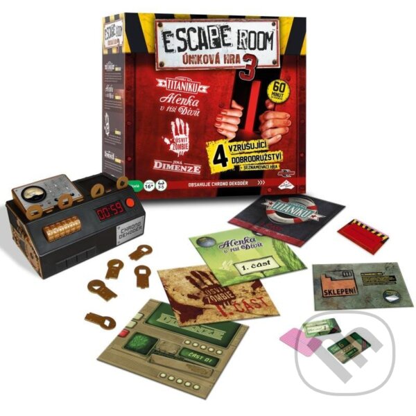 Společenská hra: ESCAPE ROOM 3: úniková hra - 4 scénáře (ADC BF). ADC BF, 2022