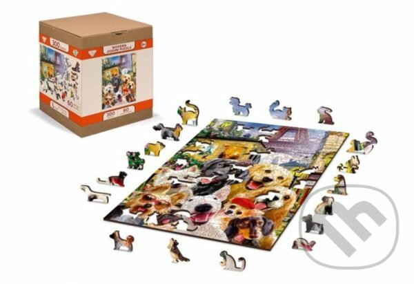 Levně Pejsci v Paříži, dřevěné - puzzle z kategorie Zvieratá