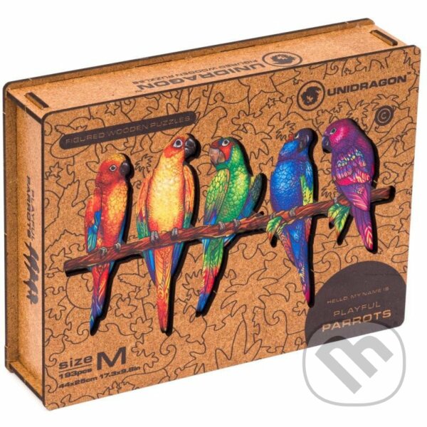 Levně Papoušci M (Unidragon drevené puzzle) - puzzle z kategorie Zvieratá