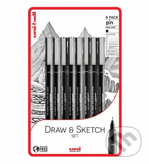 UNI PIN - Draw and Sketch sada 8 ks linerů UNI