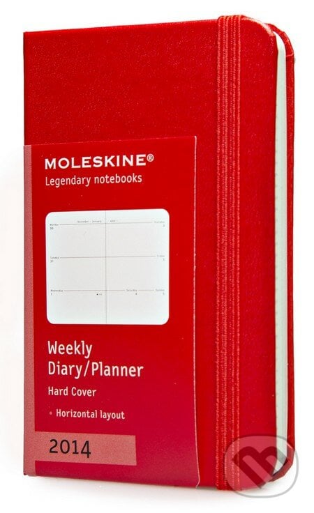 Moleskine – 12-mesačný diár 2014 červený (extra malý, týždenný, pevná väzba), Moleskine, 2013