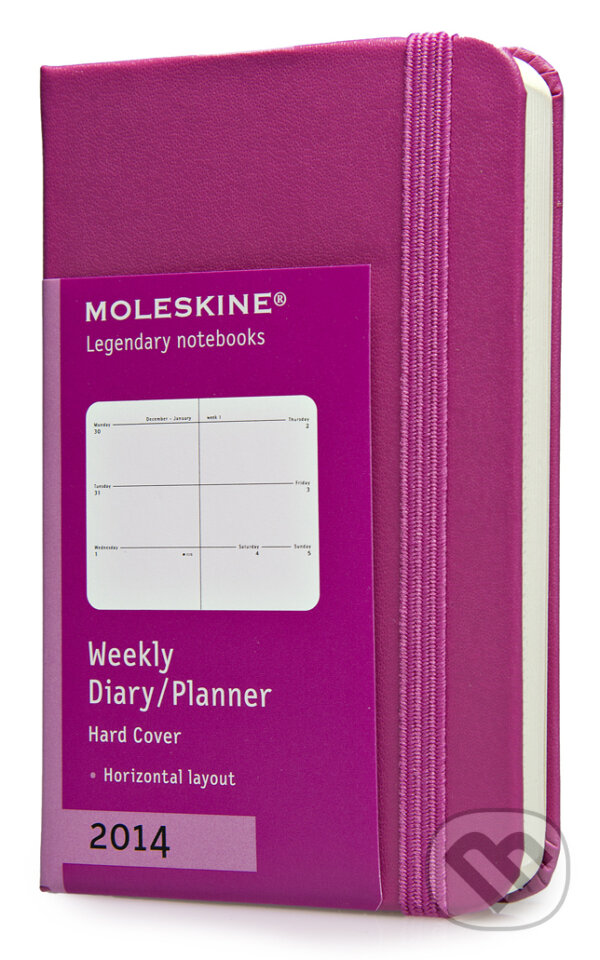 Moleskine – 12-mesačný diár 2014 ružový (extra malý, týždenný, pevná väzba), Moleskine, 2013