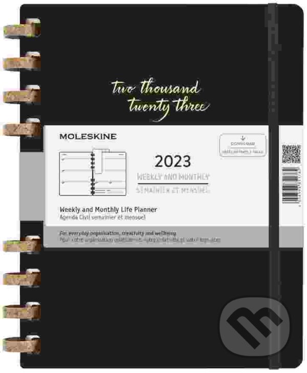 Moleskine – 12-mesačný špirálový čierny diár 2023, Moleskine, 2022