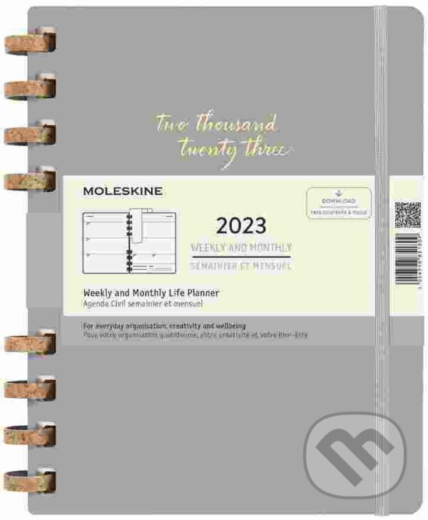 Moleskine – 12-mesačný špirálový sivý diár 2023, Moleskine, 2022