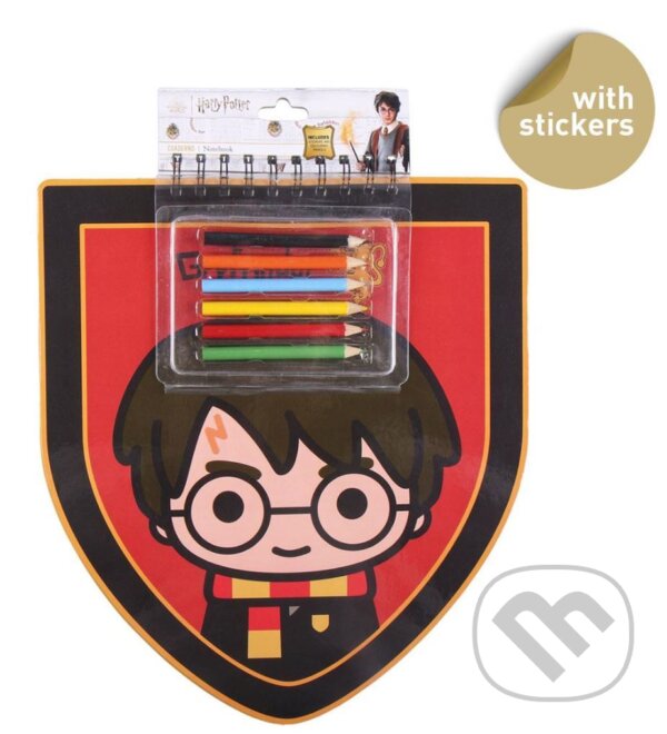 Levně Blok s pastelkami a nálepkami Harry Potter