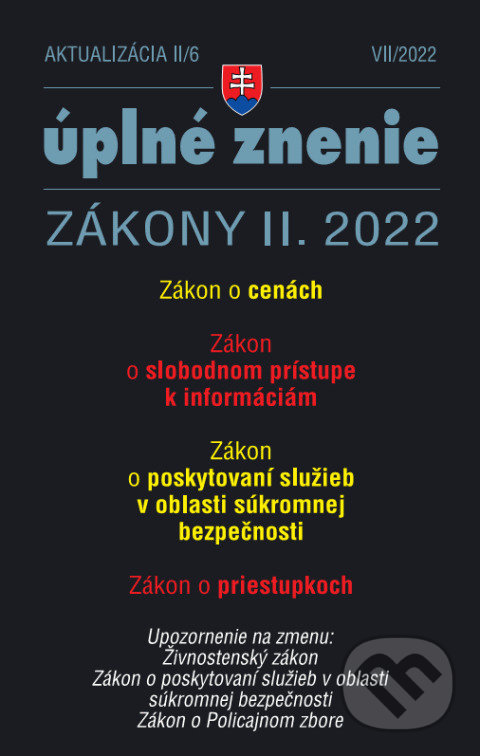 Levně Aktualizácia II/6 / 2022 - Sloboda informácii, Zákon o cenách - kniha z kategorie Právo