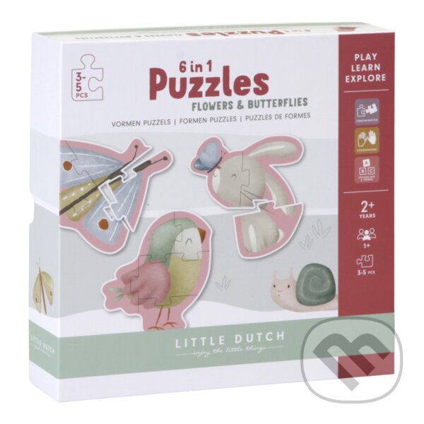 Puzzle: Puzzle 6v1: Kvety a motýle (Little Dutch)