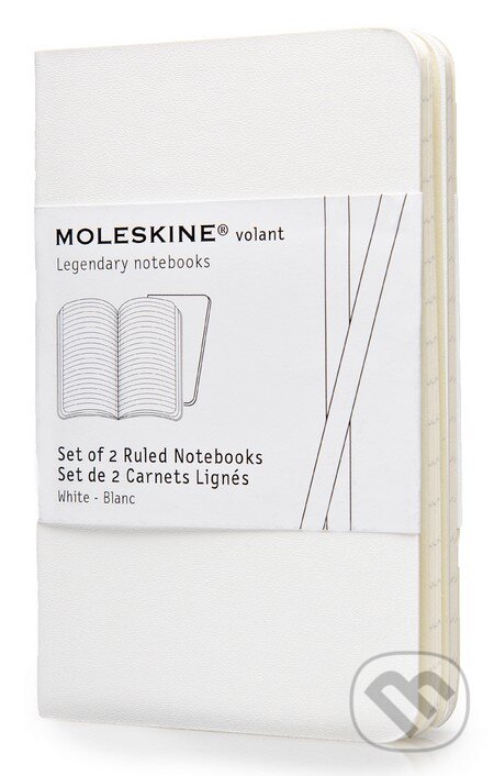 Moleskine - sada 2 extra malých linajkovaných zápisníkov Volant (mäkká väzba) - biely, Moleskine, 2014