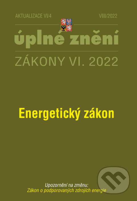 Levně Aktualizace VI/4 - Energetický zákon (Zákon o podporovaných zdrojích energie)