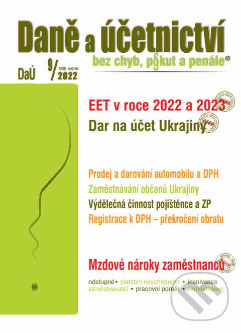 Levně Daně a účetnictví bez chyb, pokut a penále 9 / 2022 - EET – dobrovolné využívání