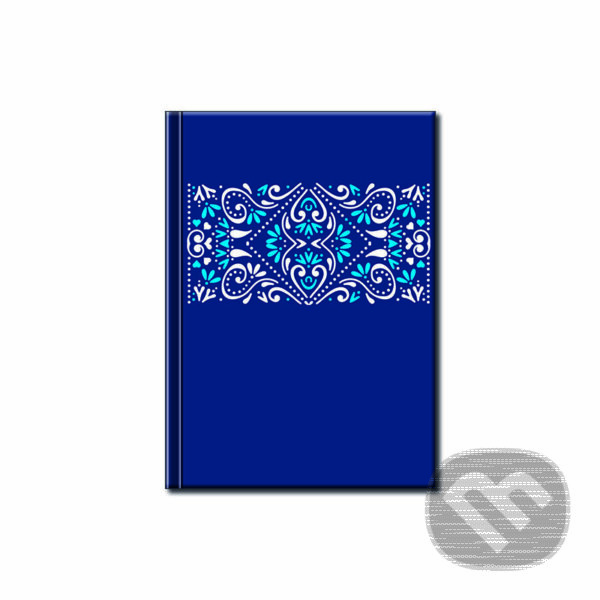 Levně Notes Mini – Folk Ornament modrý (linajkovaný)