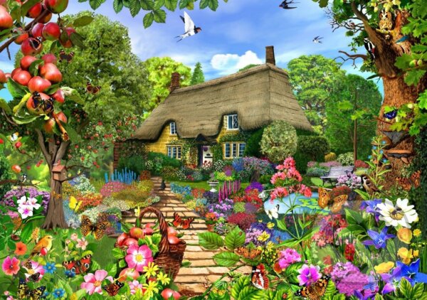 Levně English Cottage Garden - puzzle z kategorie Mestá a stavby