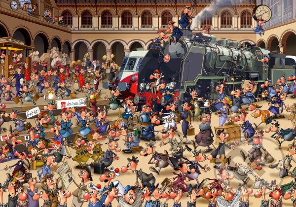 Levně Ruyer: French Train Station - puzzle z kategorie Umelecké