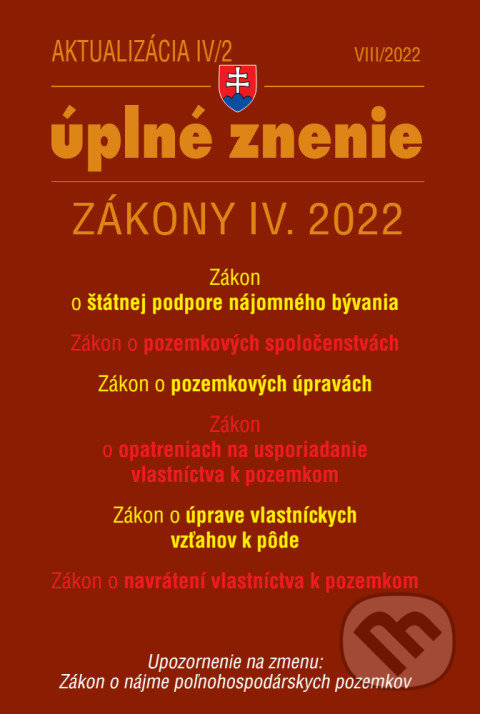 Levně Aktualizácia IV/2 / 2022 - bývanie, stavebný zákon - kniha z kategorie Právo