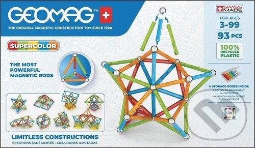 Spoločenská hra: Stavebnice Geomag Supercolor panels 93 ks (Geomag). Geomag, 2022