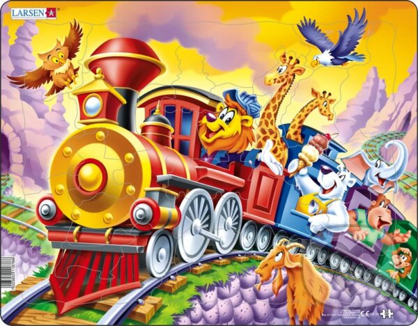 Levně Zvieratká vo vláčiku (US14) - puzzle z kategorie Náučné puzzle